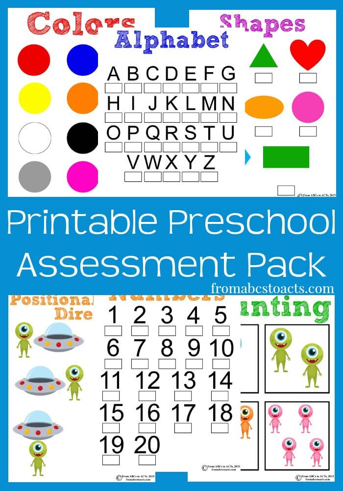 Printable Preschool Assessment Pack - From ABCs to ACTs