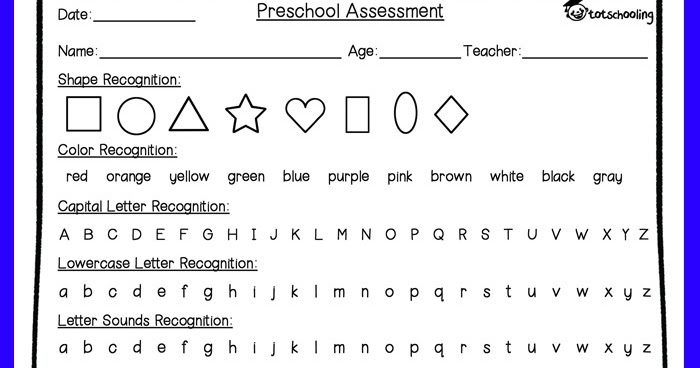 Free Preschool Assessment Form + Mother Goose Time Preschool ...