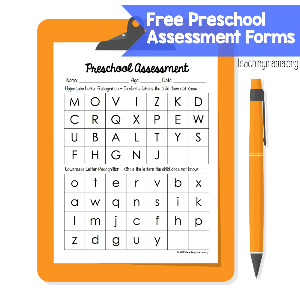 Preschool Assessment Forms - Teaching Mama - Worksheets Library for Free Printable Preschool Assessment Forms