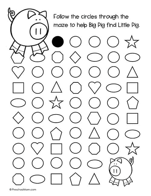 Shape Mazes for Preschoolers - Preschool Mom