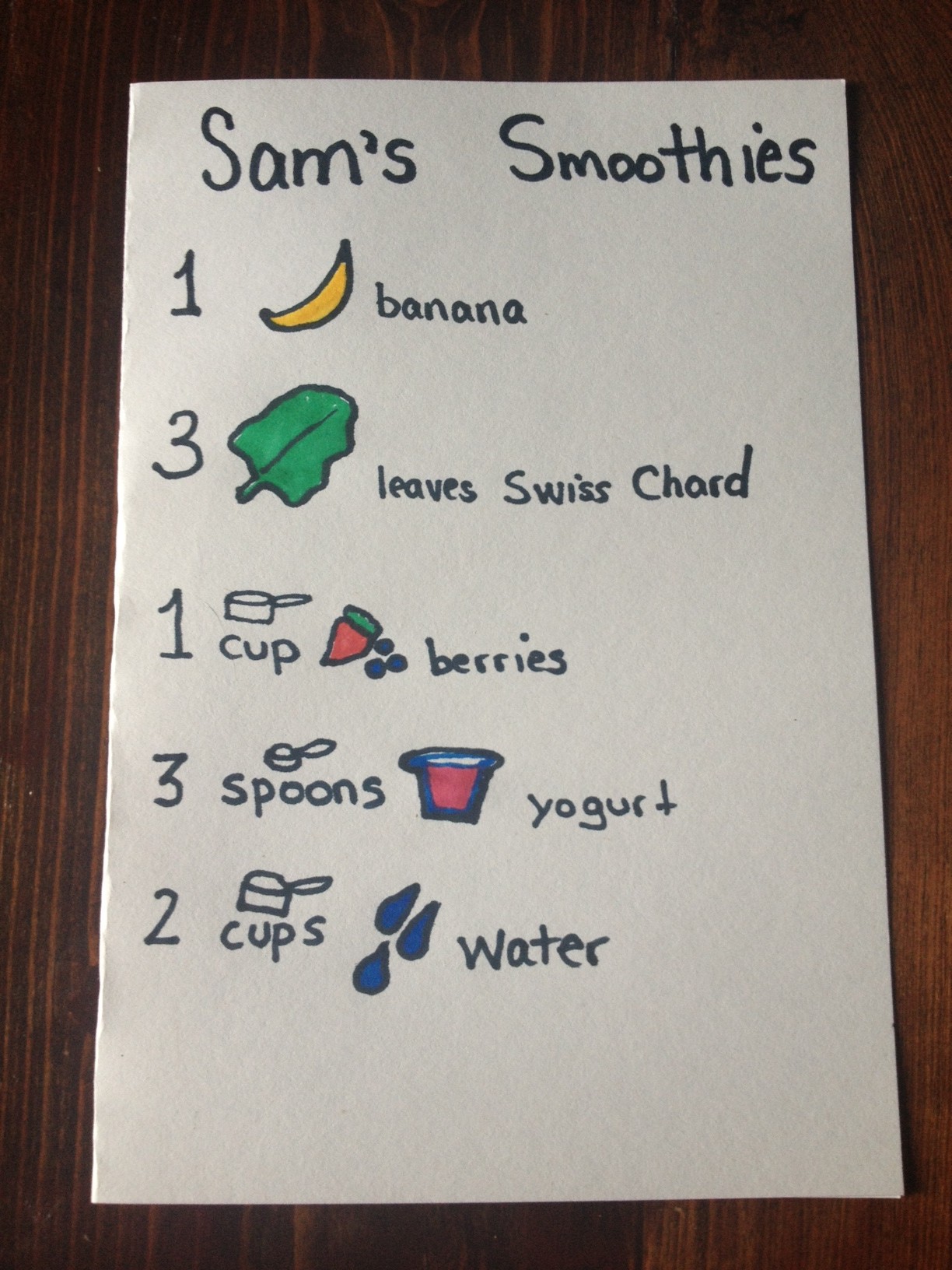 Kids Recipes: Sams Smoothies - How Wee Learn
