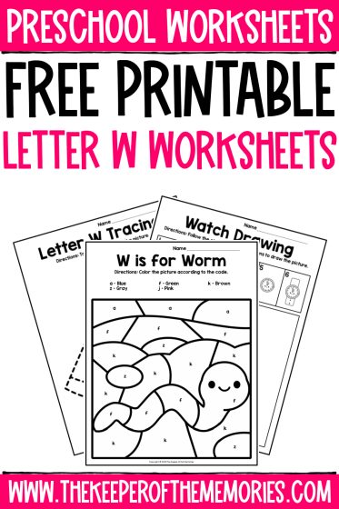 preschool printables letter w