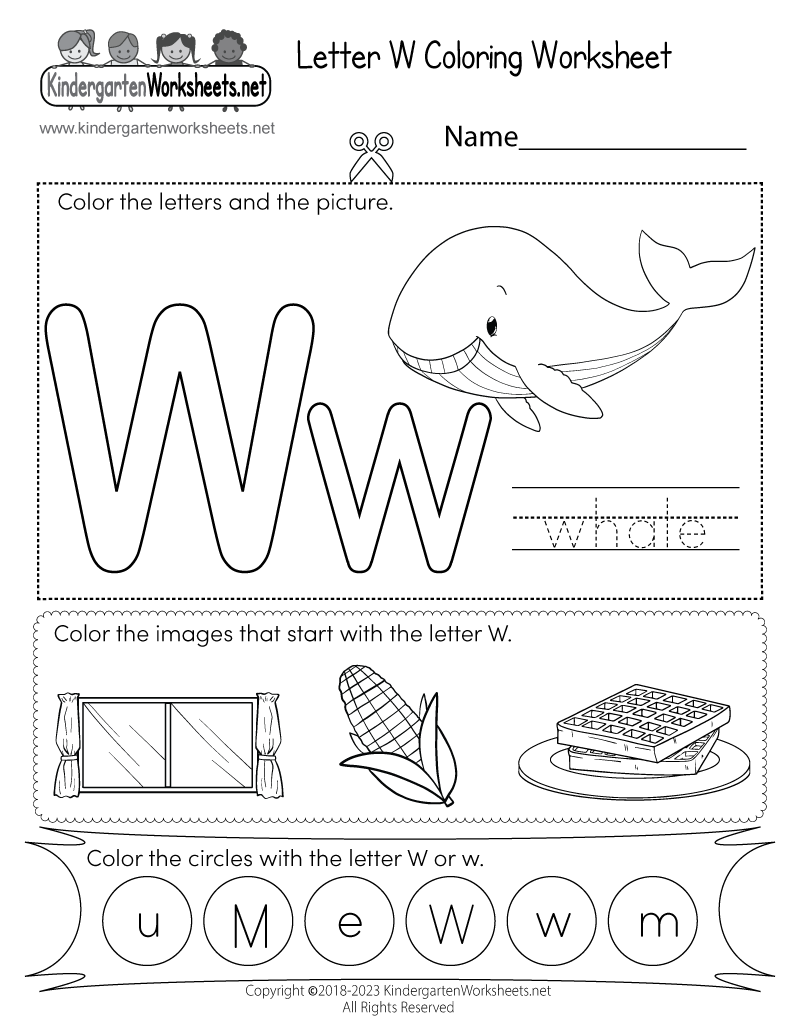 preschool printables letter w