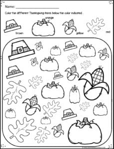 preschool printables thanksgiving worksheet