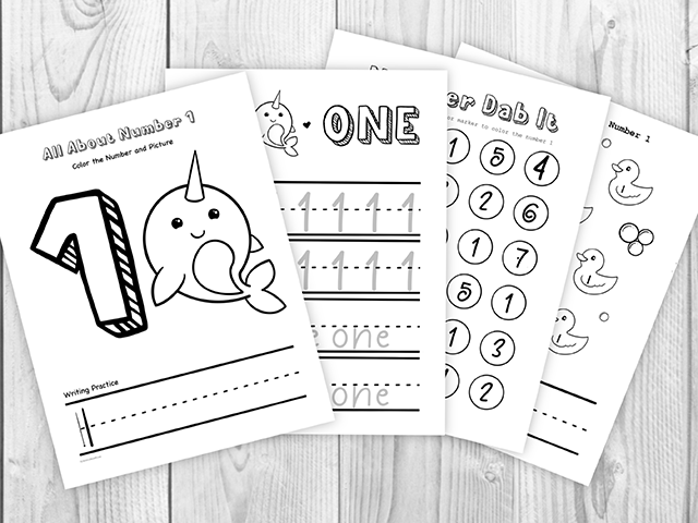 Free Preschool Printables Packet - Number 1 - Jennibeemine
