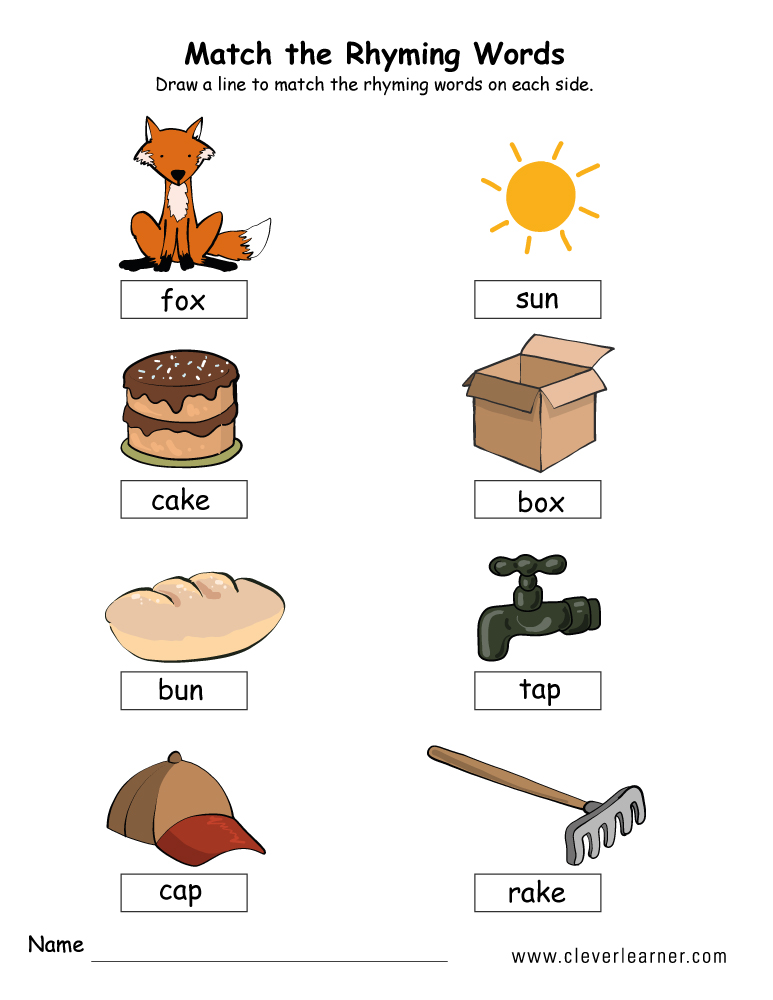 preschool rhyming word pairs