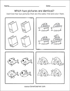 Same or Different Preschool matching activity sheets | Preschool365