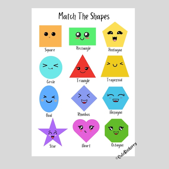 Shapes Printable, Learning Shapes, Shape Matching, Homeschool ...