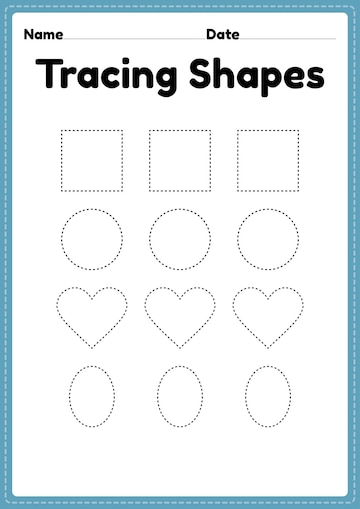 Premium Vector | Tracing shapes worksheet for kindergarten and ...