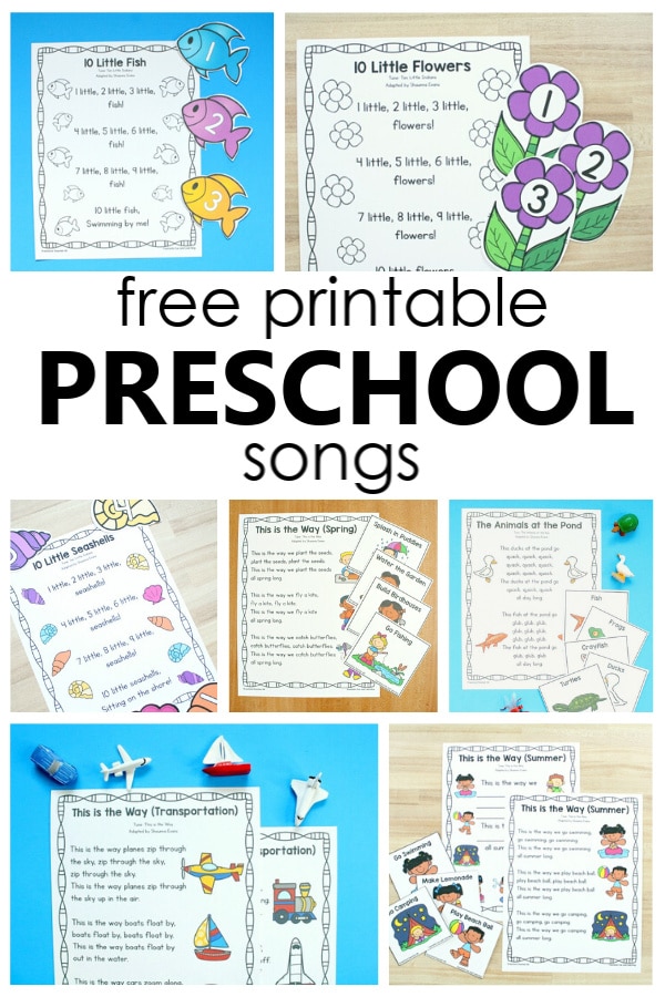 24 Printable Preschool Songs - Fantastic Fun &  Learning