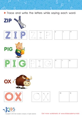 Spelling worksheets for Preschool and Kindergarten | PDF