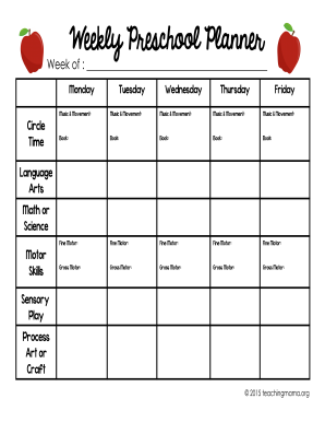 87+ Free Editable Preschool Planner Templates in MS Word [DOC ...