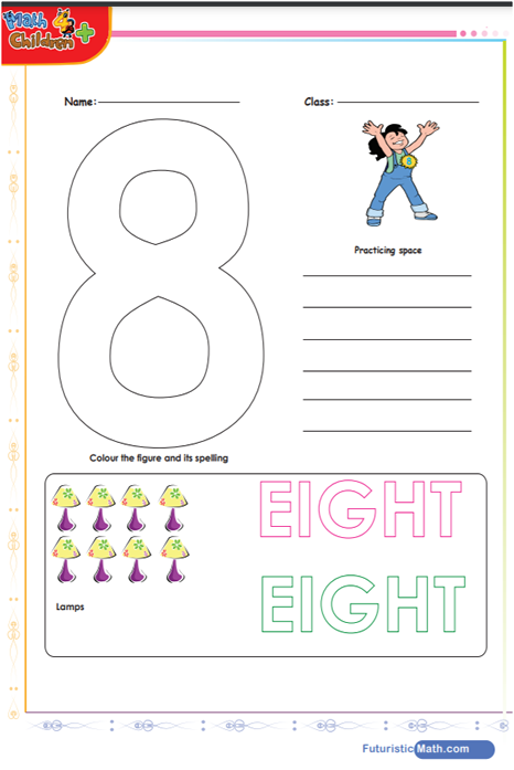 Number 8 preschool worksheets