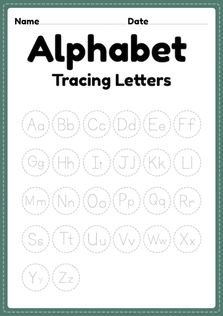 Premium Vector | Tracing alphabet letters worksheet for ...