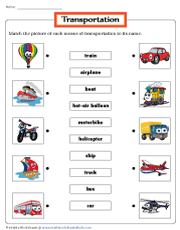 preschool transportation worksheet
