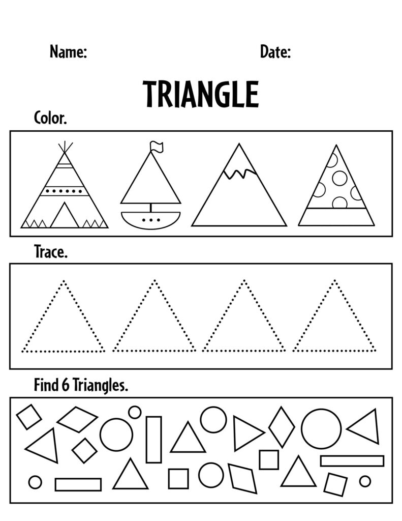 preschool triangle worksheet