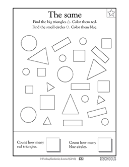 Big triangles, small circles | Kindergarten, Preschool Math ...