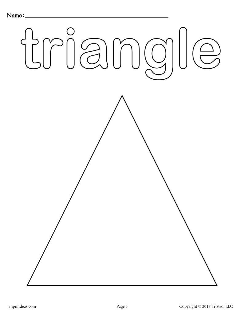 8 Triangle Worksheets: Tracing, Coloring Pages, Cutting &  More ...