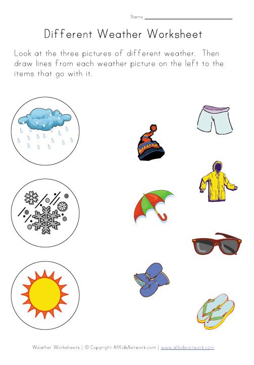 preschool weather seasons worksheet