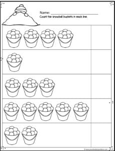 preschool winter counting worksheet