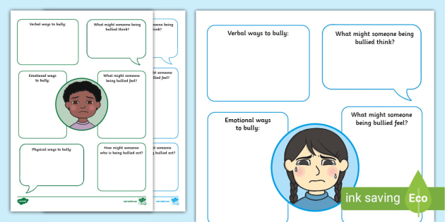 preschool worksheet about bullying