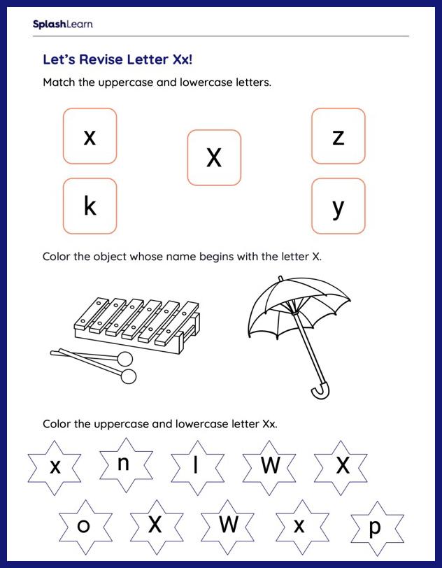preschool worksheet alphabet letter x