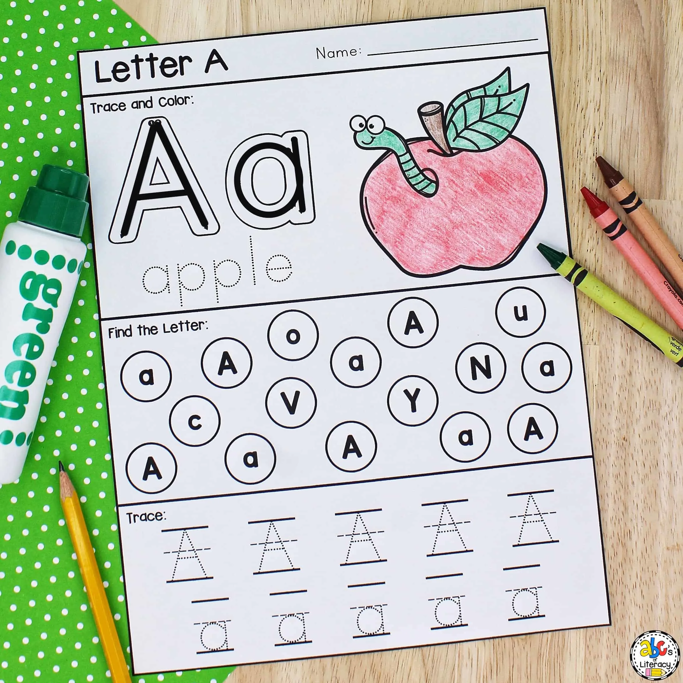 preschool worksheet letter a