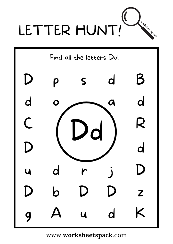 preschool worksheet letter d