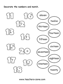 FREE NUMBERS 11-20 WORKSHEETS - Teachers Zone