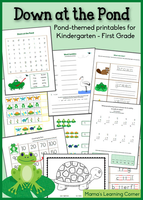 Down at the Pond Worksheet Packet for Kindergarten and First Grade ...