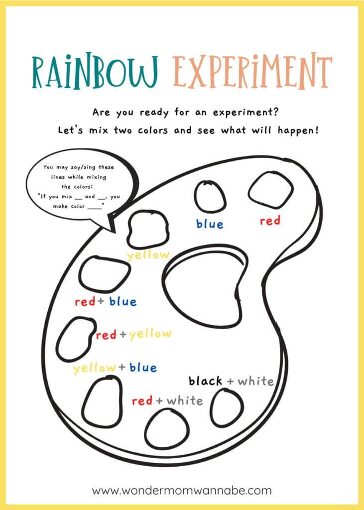 preschool worksheet rainbow