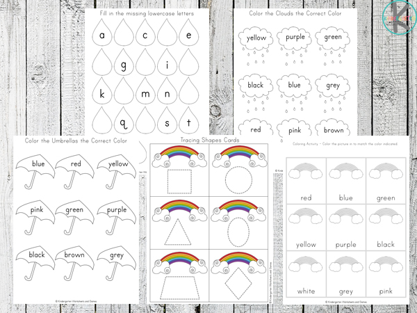 preschool worksheet rainbow