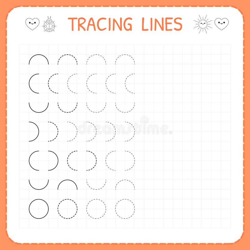 Tracing Lines. Worksheet for Kids. Basic Writing. Working Pages ...