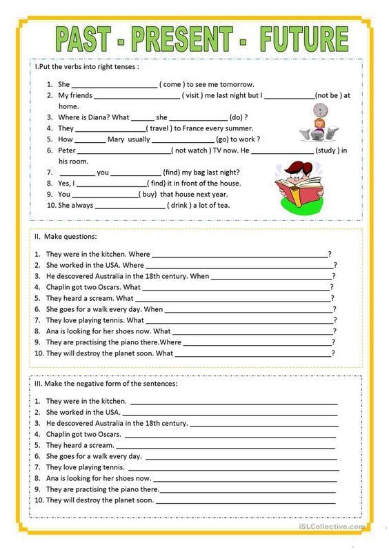Present, Past and Future Tense Exercises | ✔️ ✔️ ✔️ ITTT
