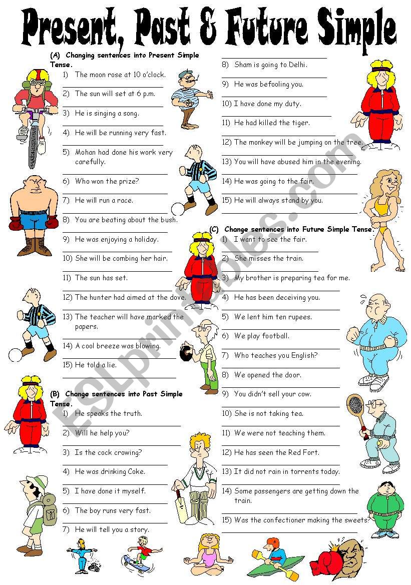 present past and future tenses worksheet