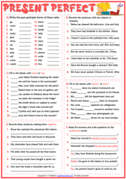 present perfect tenses worksheet