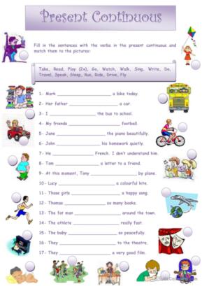 3,511 Present continuous English ESL worksheets pdf &  doc