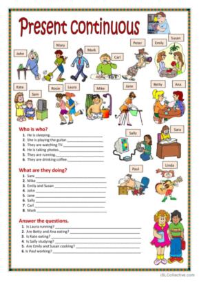 3,511 Present continuous English ESL worksheets pdf &  doc