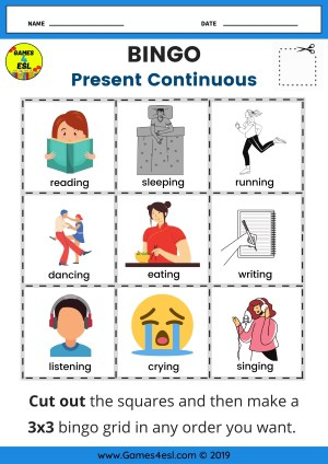 Present Continuous Worksheets | Games4esl