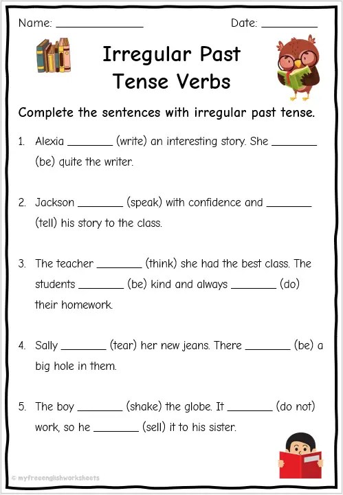 present tense verb worksheet for 3rd grade