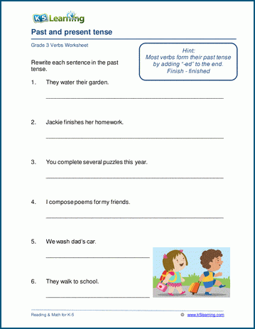 Past and present tenses worksheets | Worsheets library