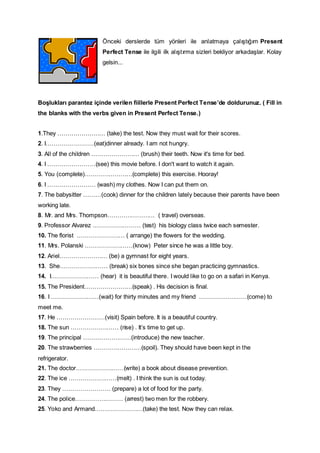 present tense worksheet pdf