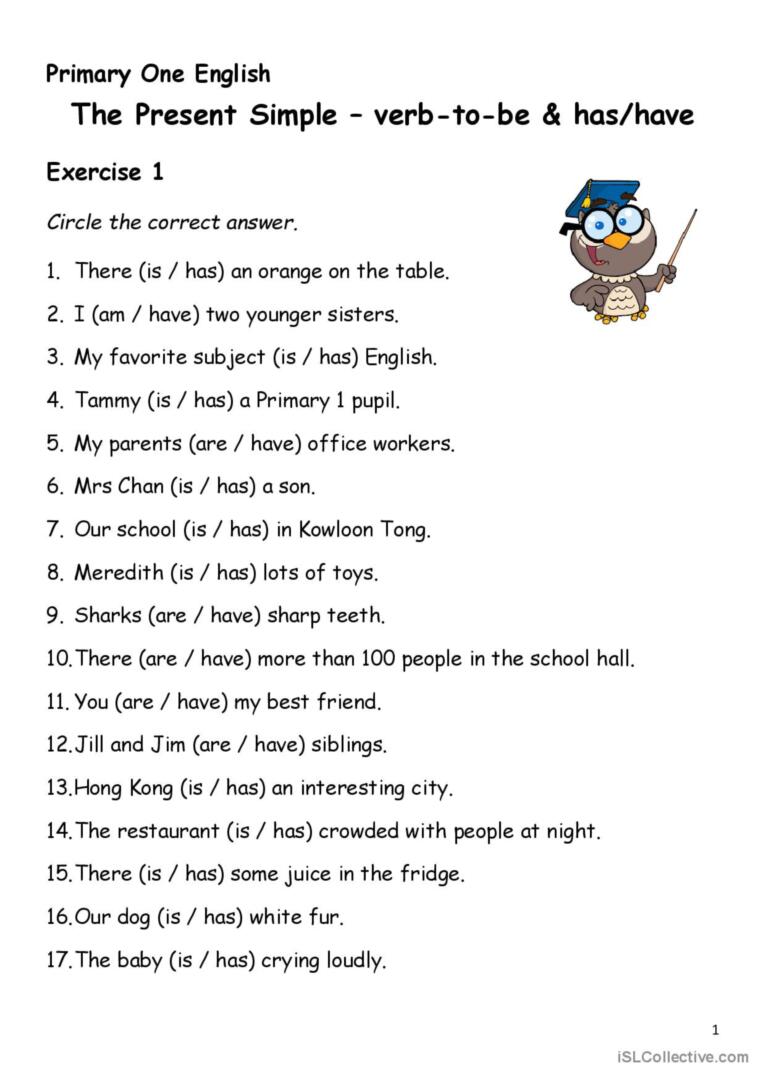 Simple Present Tense - Verb-to-be & …: English ESL worksheets pdf &  doc