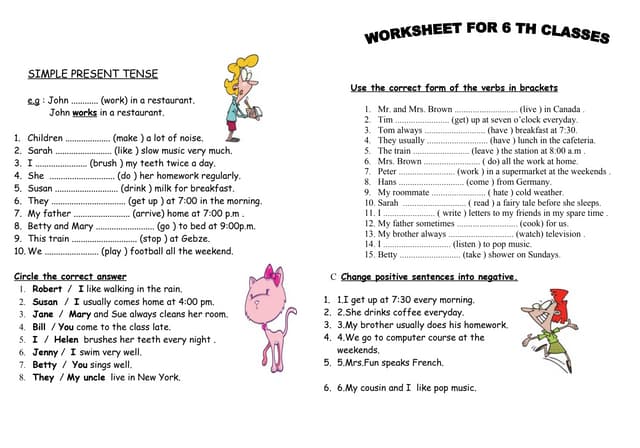 7395229 simple-present-tense-worksheet- | PPT