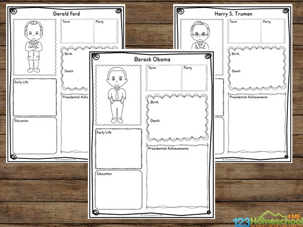 president social studies worksheet 5th grade