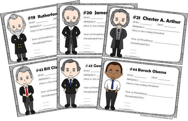 presidents of the united states worksheet