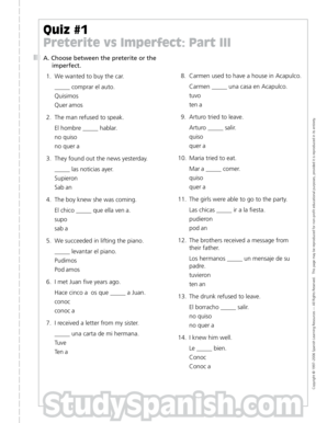 Preterite Vs Imperfect Worksheet - Fill and Sign Printable ...