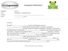 Preterite vs. Imperfect #2 Worksheet for 8th - 10th Grade | Lesson ...