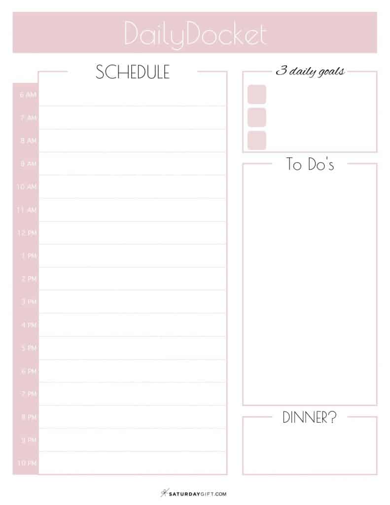 Printable Daily Docket Planner - How to Have a Productive Day
