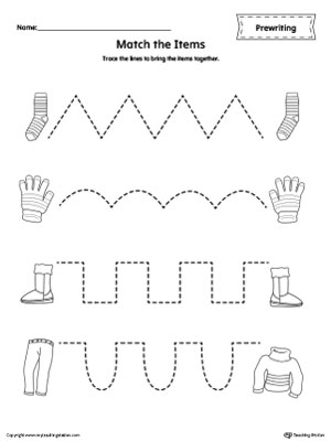 FREE* Matching Items Tracing Prewriting Worksheet ...